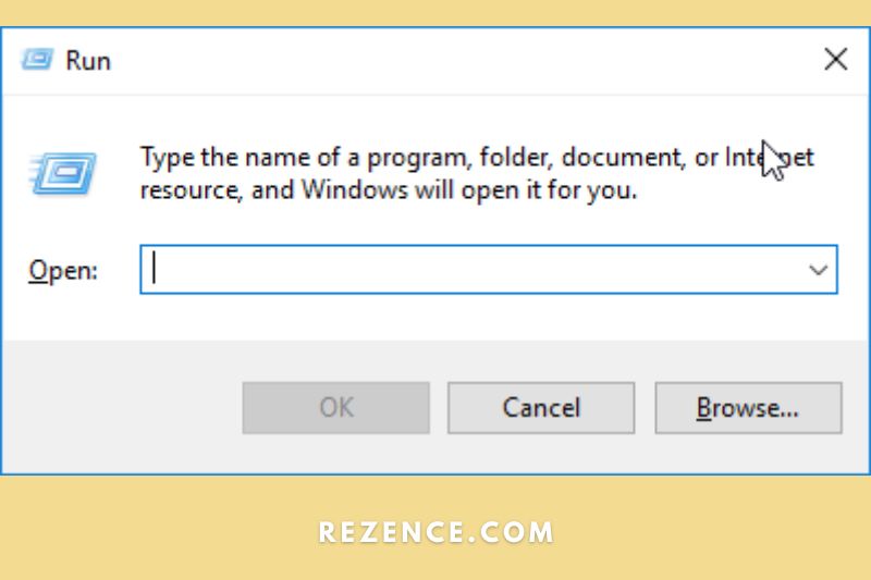 Press the Windows key (on your keyboard) followed by R to open the Run dialog box.