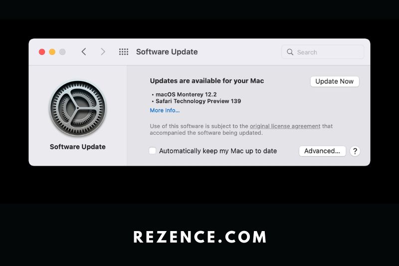 Select Software Update from the Preferences window.