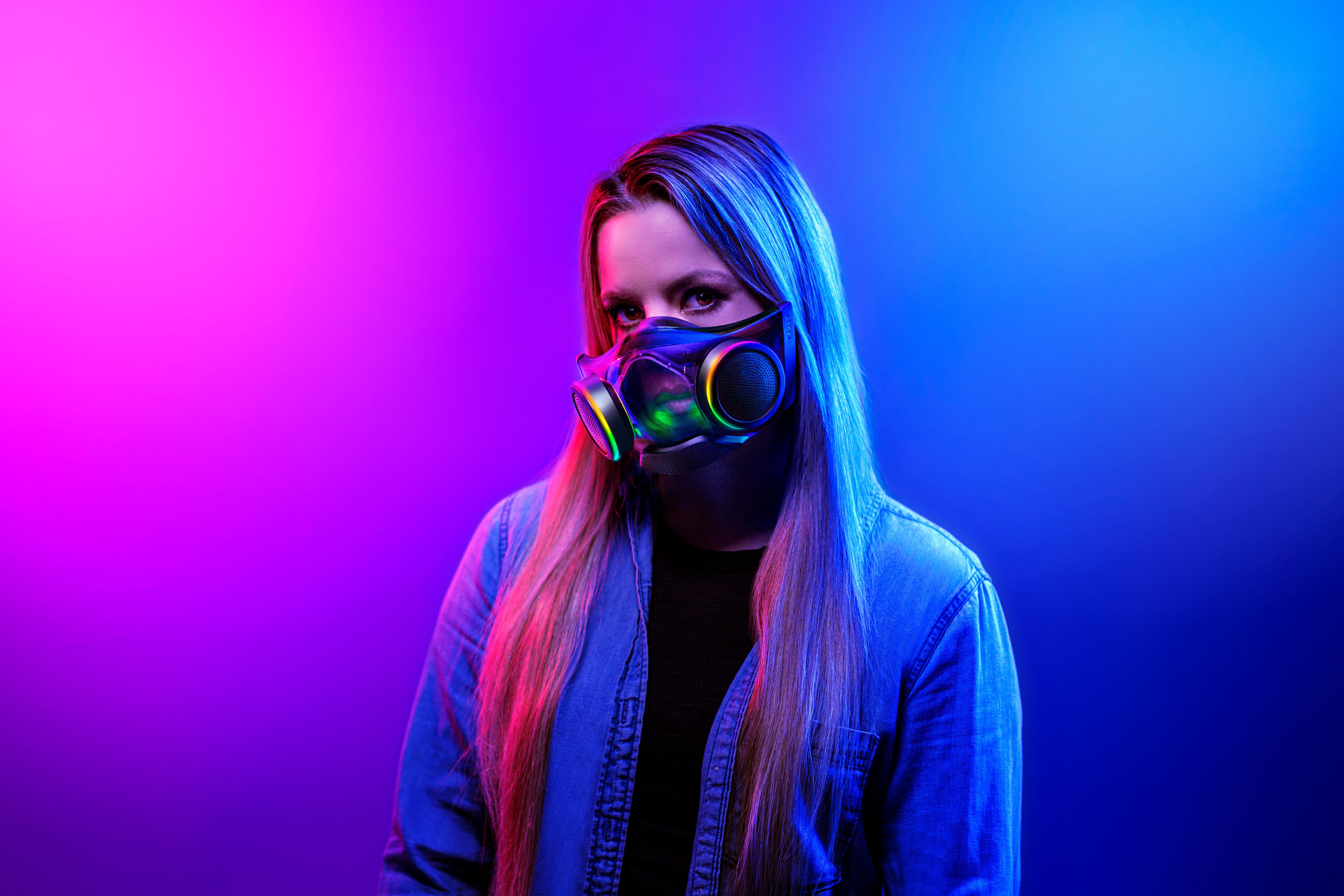 Razer Zephyr is a high-tech mask with cooling fans and multicolored lights